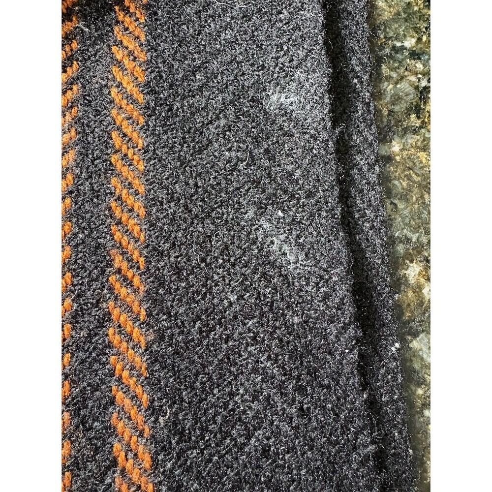Unbranded Womens Shawl Wrap Scarf Black Rust Herringbone Stripe Fringe - Picture 7 of 7